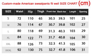 goodfellow sweatpants size chart