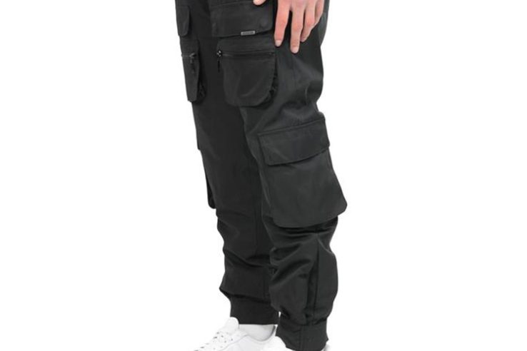 Custom drawstring waist zip pocket cargo pants (5)