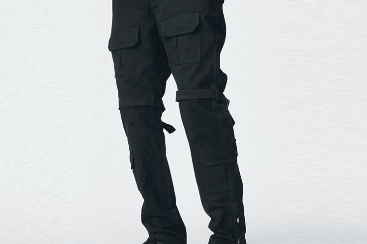 Oem custom button detailing cargo pants street (1)