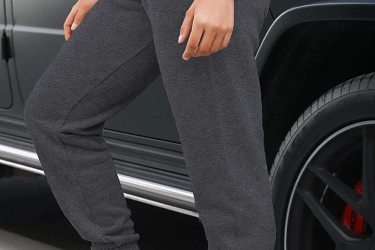 Womens Winter High Waisted Sweatpants Drawstring (1)